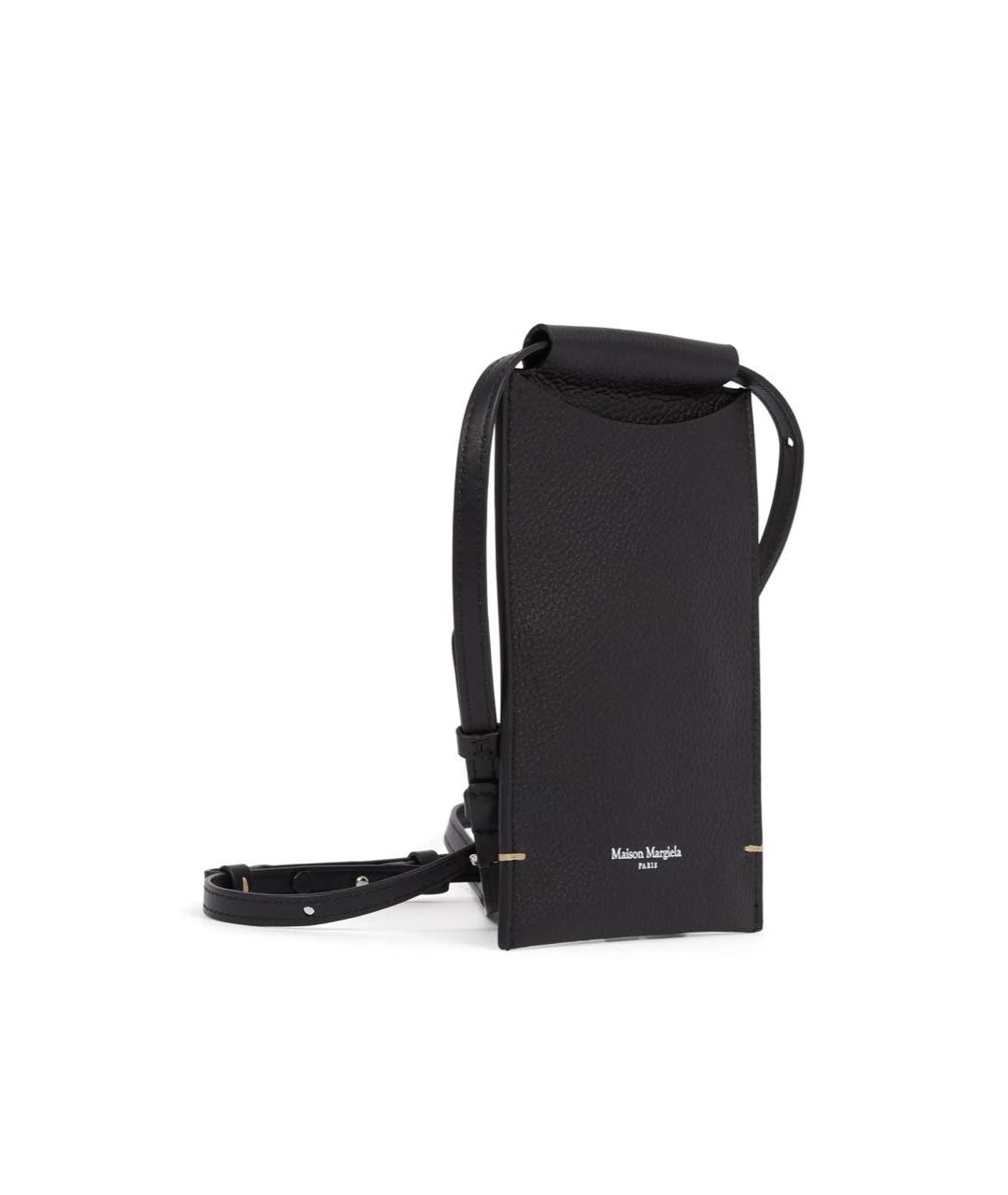 MAISON MARGIELA Черная кожаная сумка через плечо, фото 4