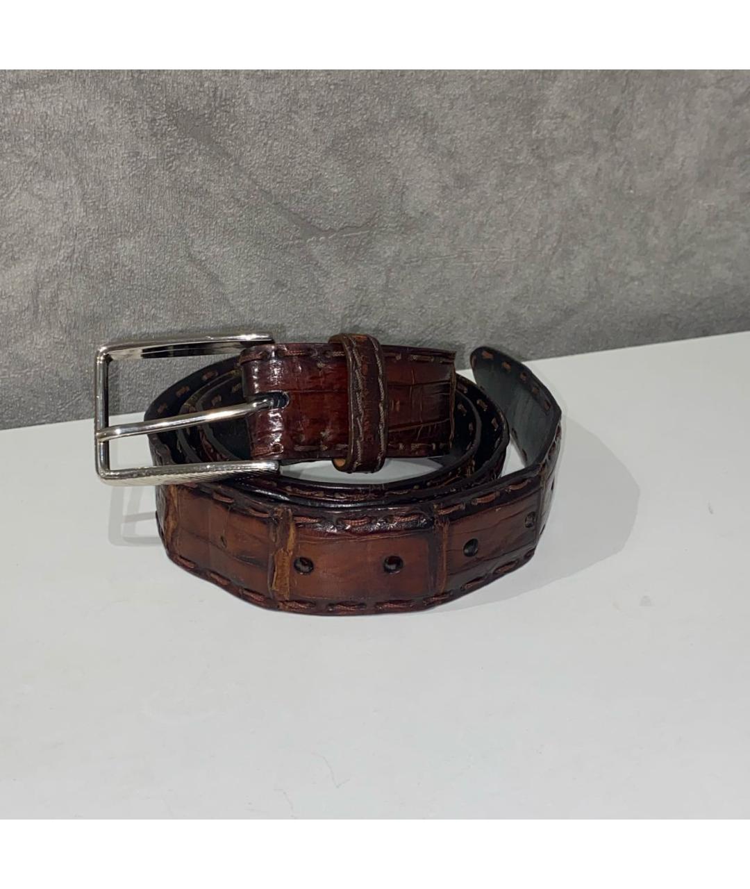 TARDINI Коричневый ремень из экзотической кожи, фото 5