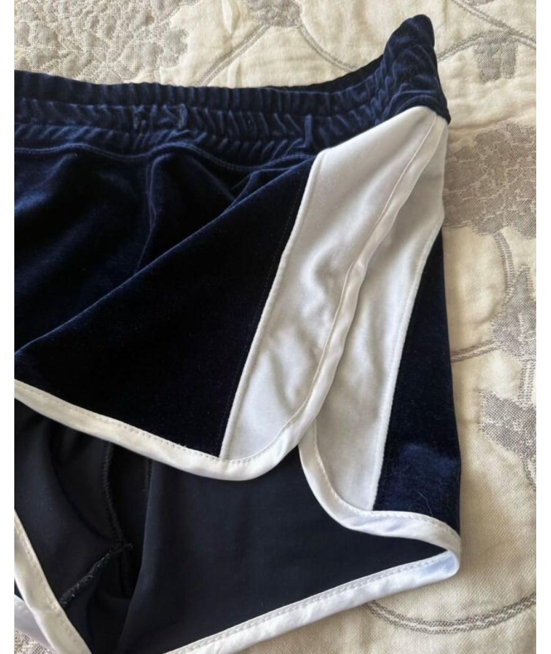 DOLCE&GABBANA Темно-синие велюровые шорты, фото 2