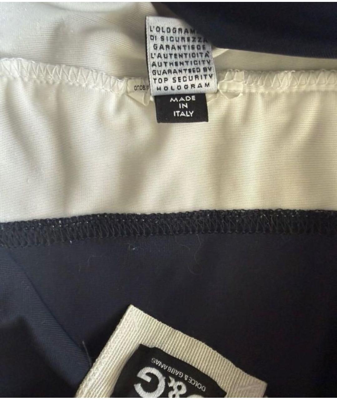 DOLCE&GABBANA Темно-синие велюровые шорты, фото 5