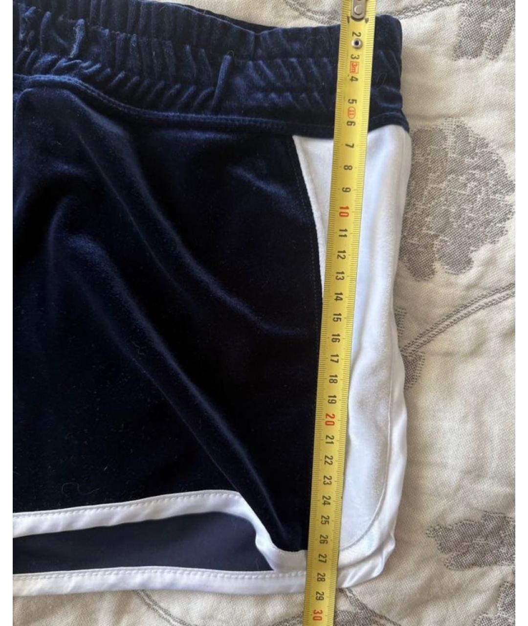 DOLCE&GABBANA Темно-синие велюровые шорты, фото 7