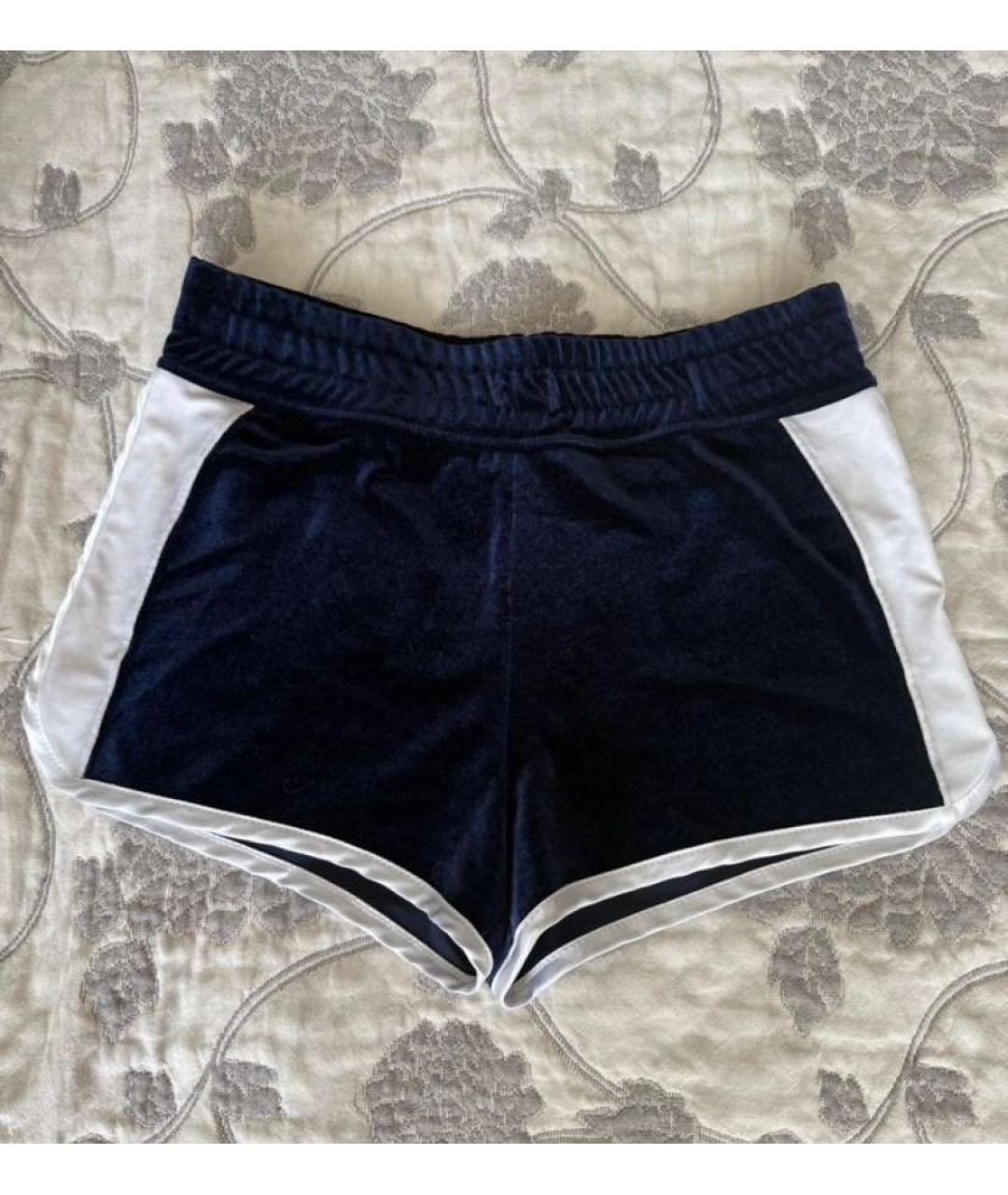 DOLCE&GABBANA Темно-синие велюровые шорты, фото 9