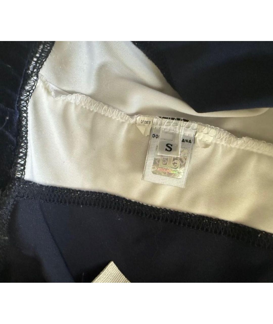 DOLCE&GABBANA Темно-синие велюровые шорты, фото 3