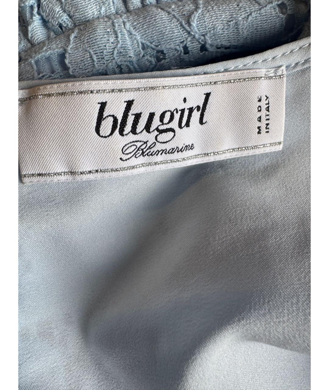 BLUGIRL Голубое хлопковое коктейльное платье, фото 3