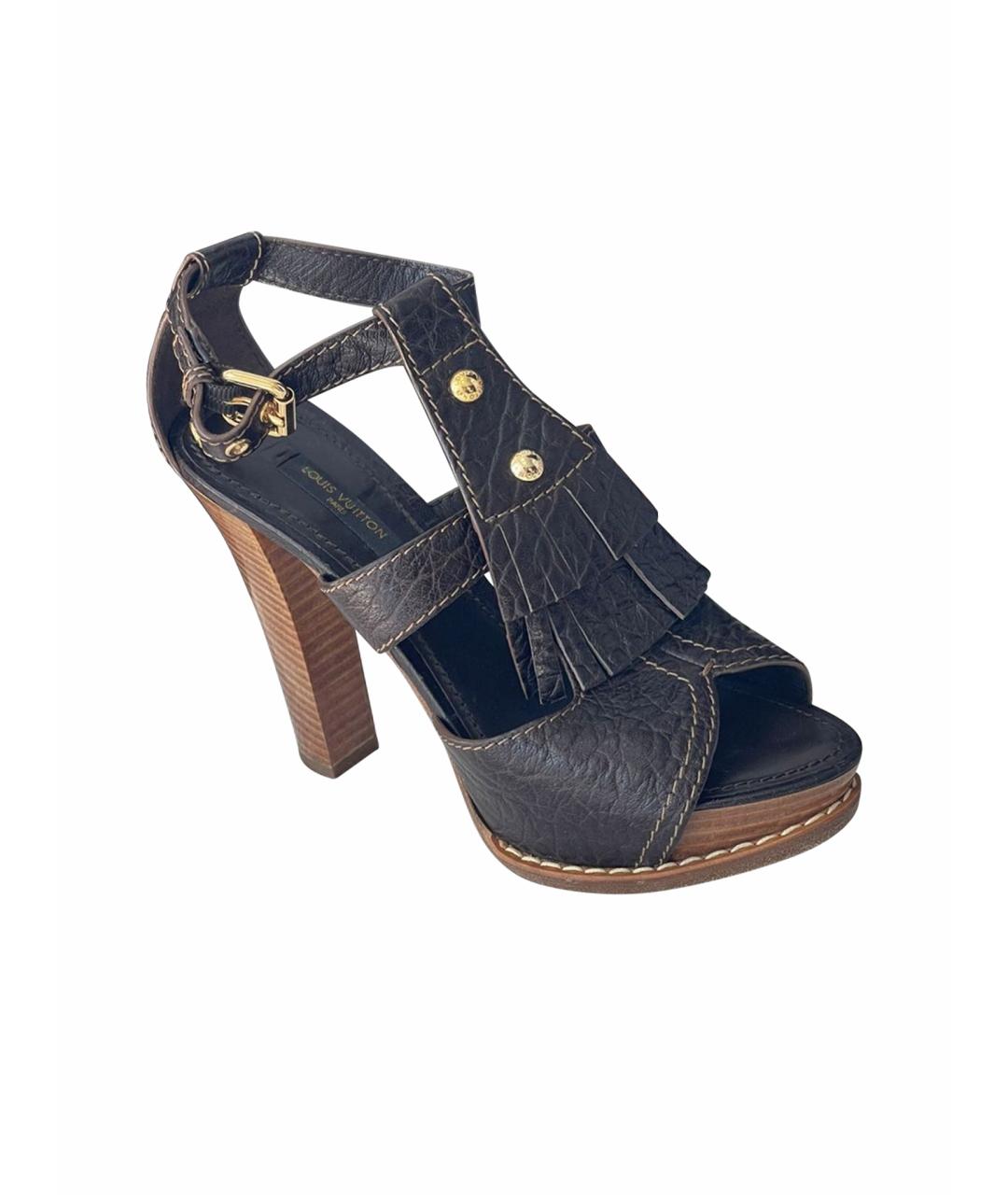 LOUIS VUITTON Черные босоножки, фото 1
