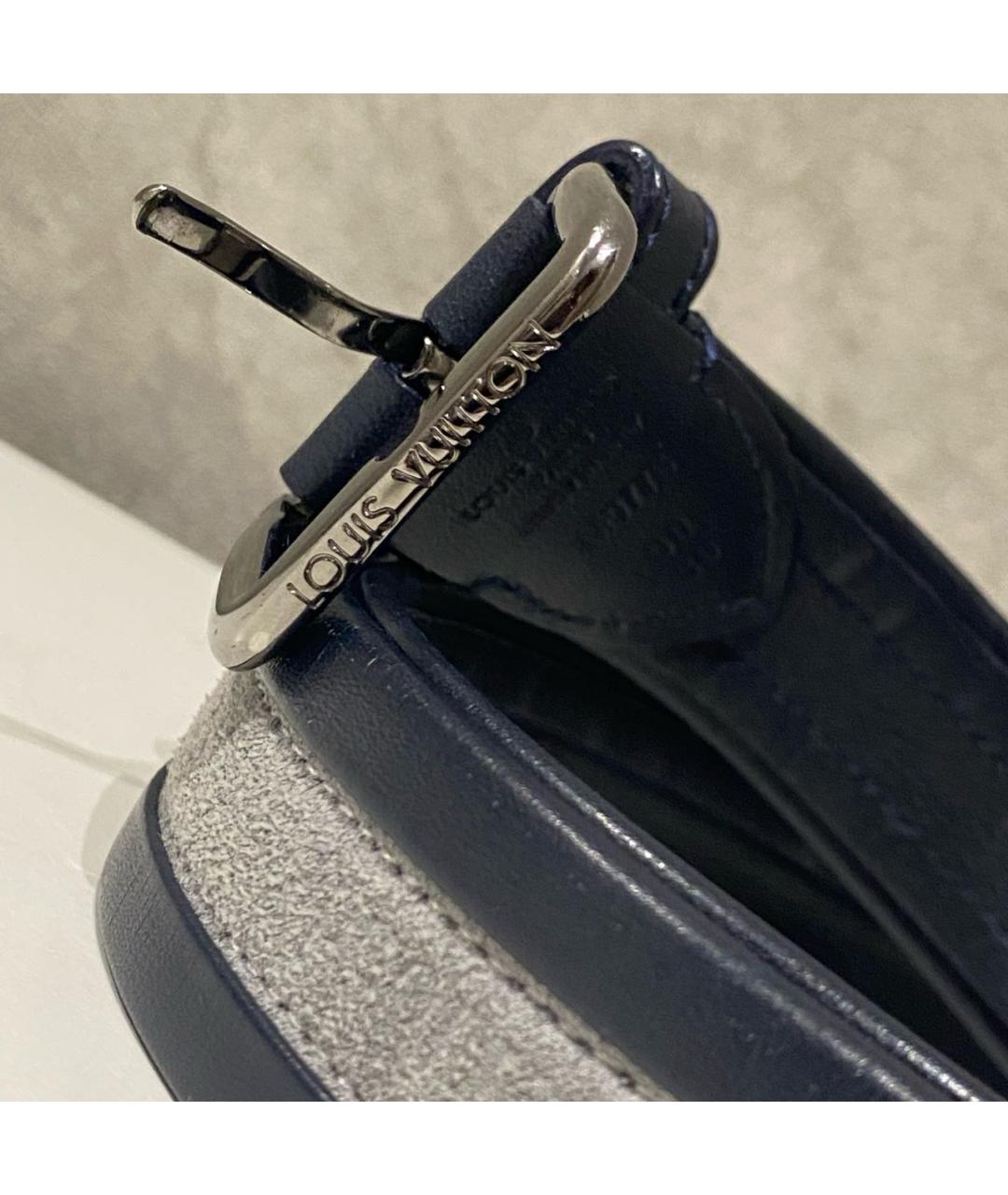 LOUIS VUITTON Темно-синий кожаный ремень, фото 3