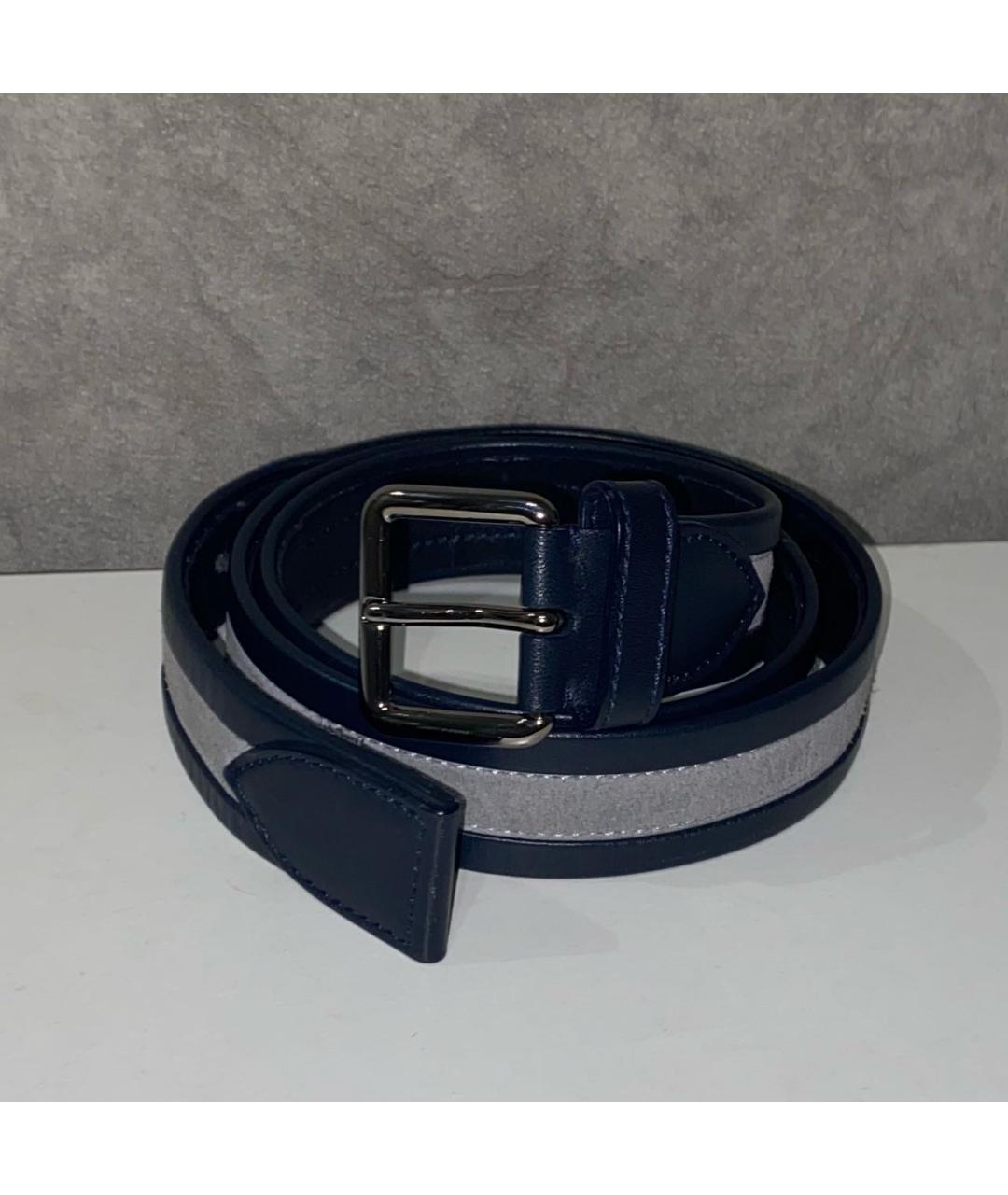 LOUIS VUITTON Темно-синий кожаный ремень, фото 4