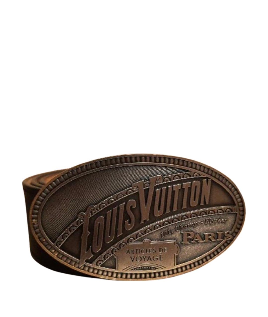 LOUIS VUITTON Черный кожаный ремень, фото 1