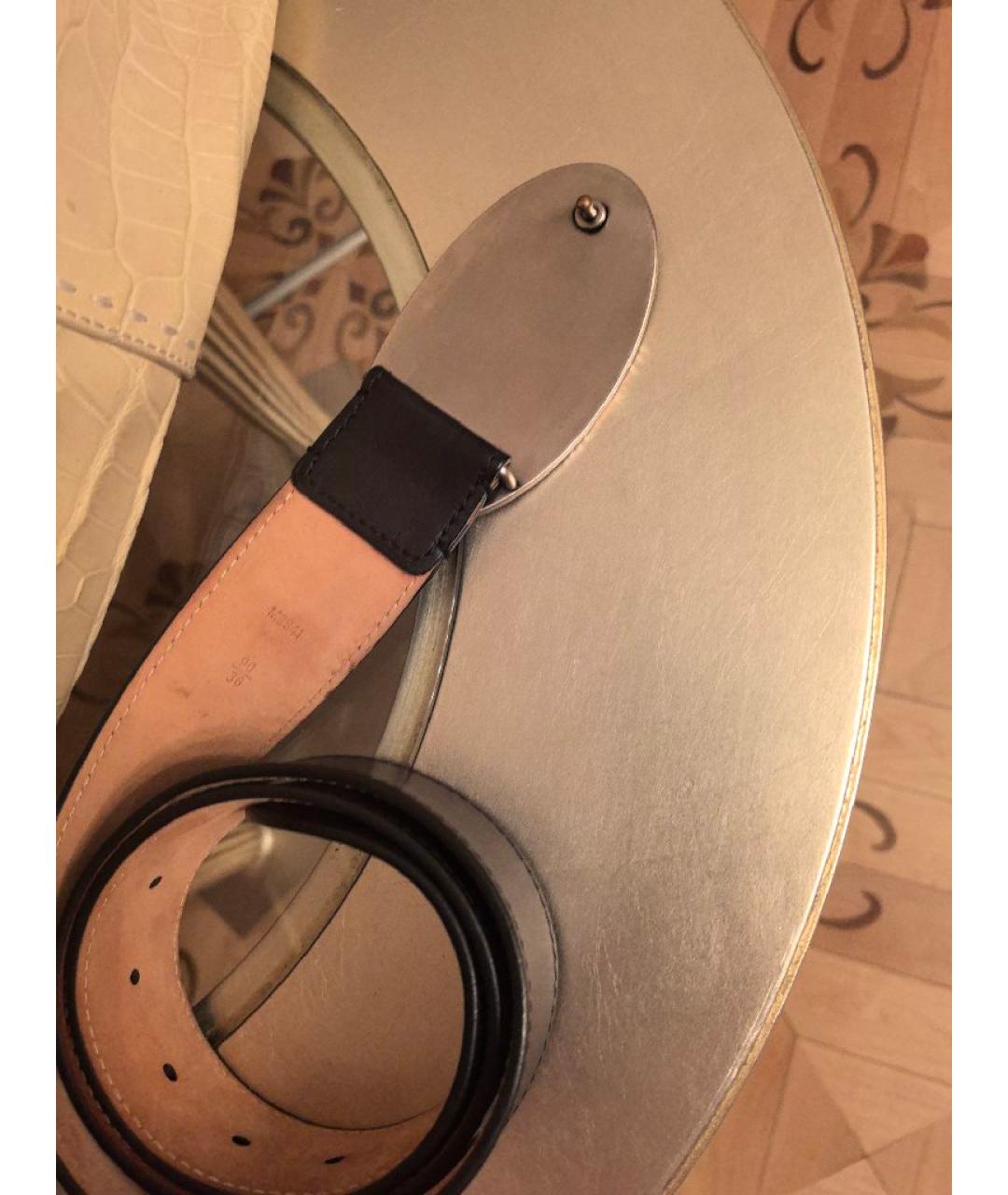 LOUIS VUITTON Черный кожаный ремень, фото 2