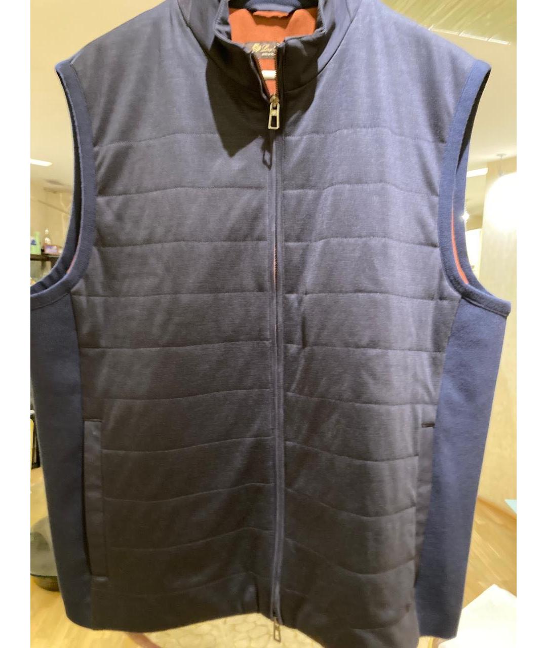 LORO PIANA Темно-синий шерстяной жилет, фото 9