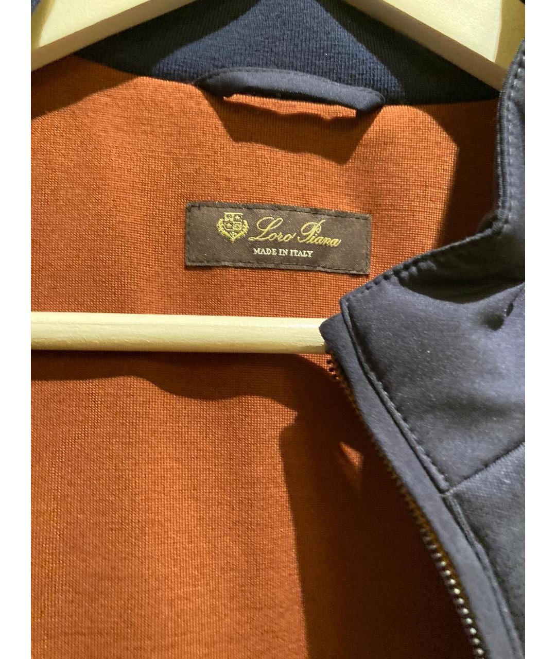 LORO PIANA Темно-синий шерстяной жилет, фото 3