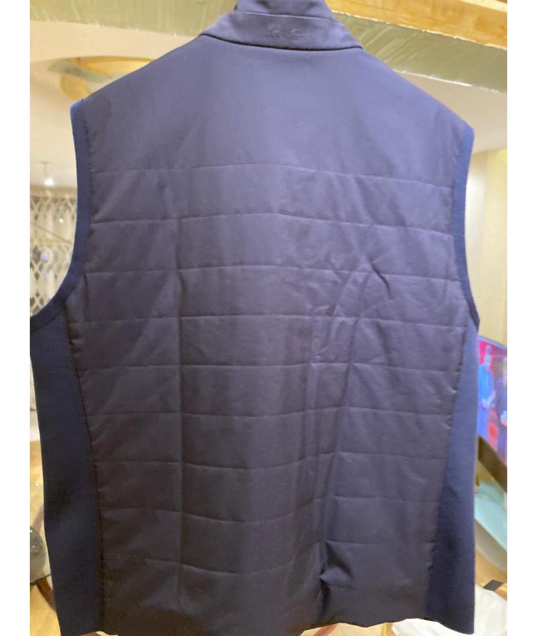 LORO PIANA Темно-синий шерстяной жилет, фото 2