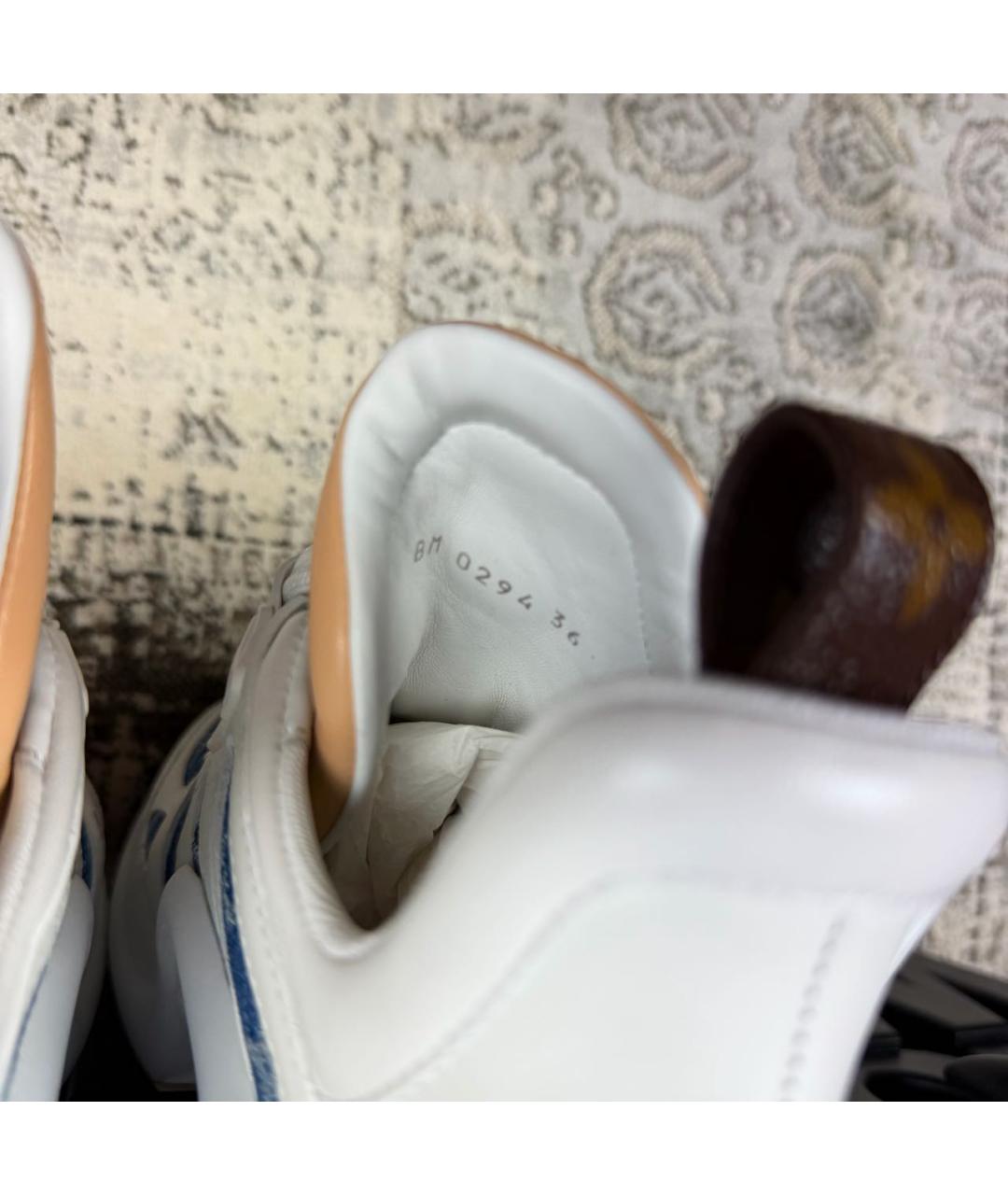 LOUIS VUITTON Белые кожаные кроссовки, фото 7