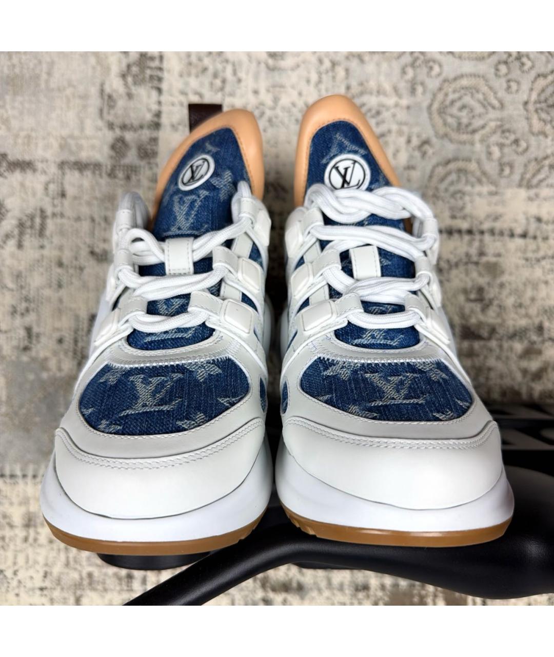 LOUIS VUITTON Белые кожаные кроссовки, фото 2