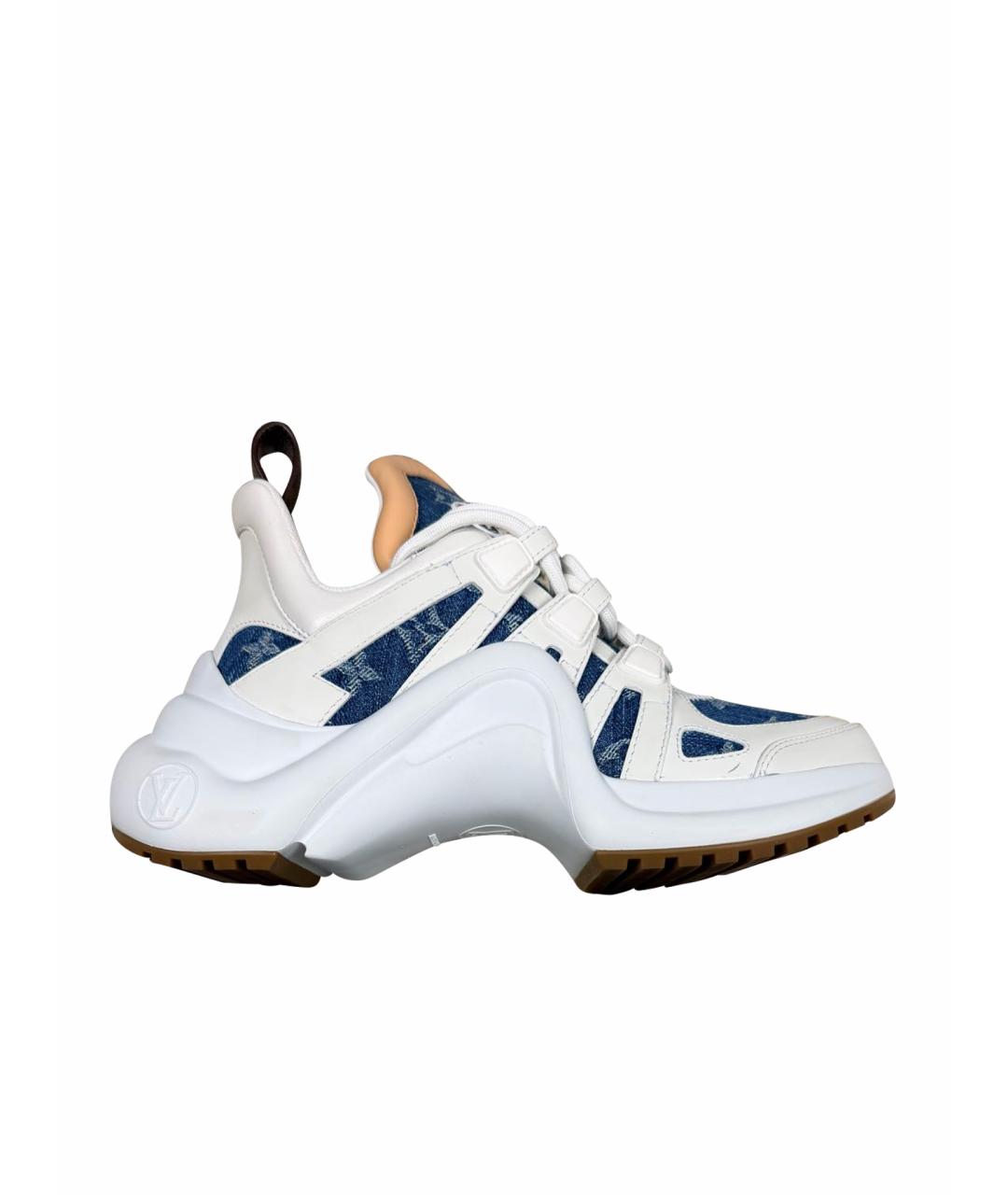 LOUIS VUITTON Белые кожаные кроссовки, фото 1