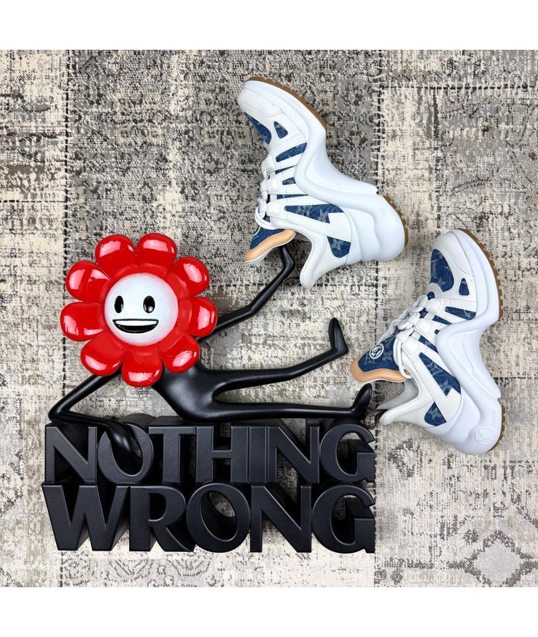 LOUIS VUITTON Белые кожаные кроссовки, фото 8