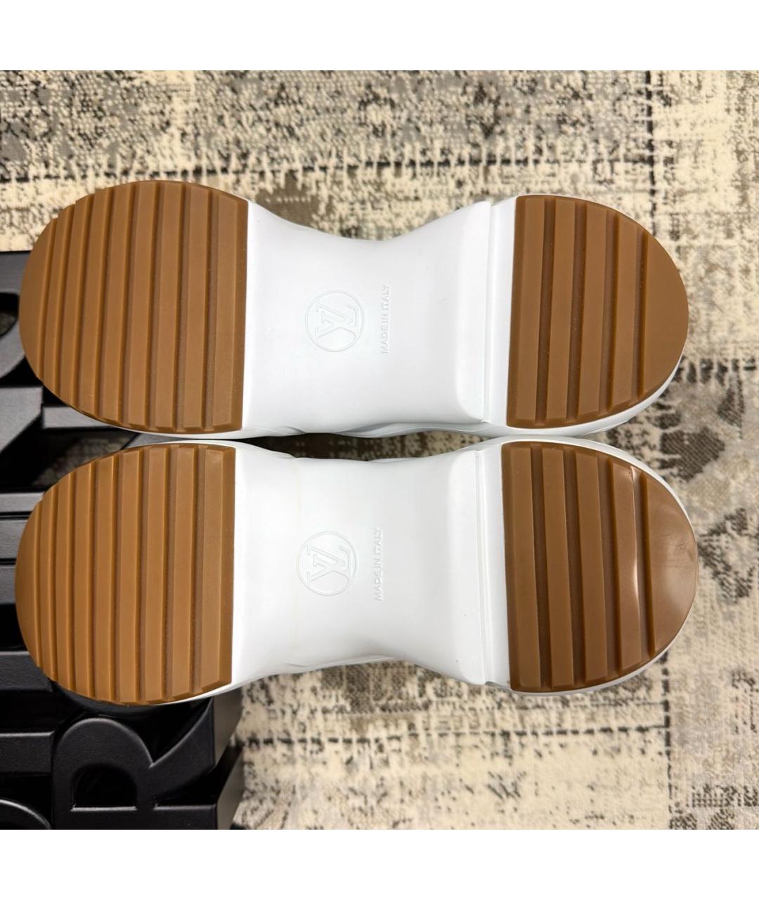 LOUIS VUITTON Белые кожаные кроссовки, фото 6