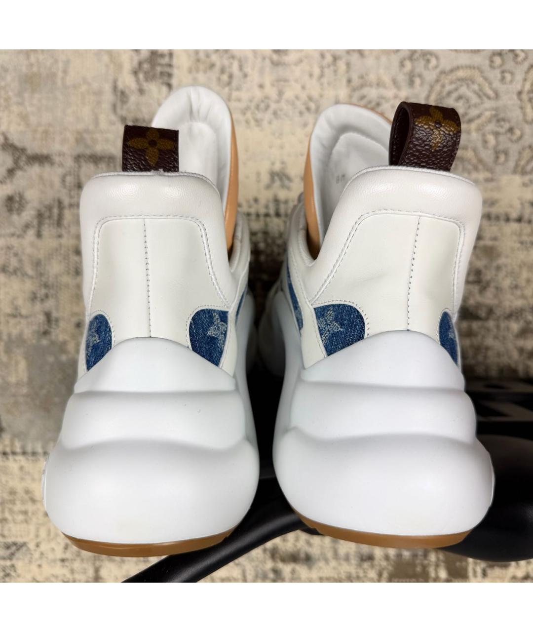 LOUIS VUITTON Белые кожаные кроссовки, фото 4