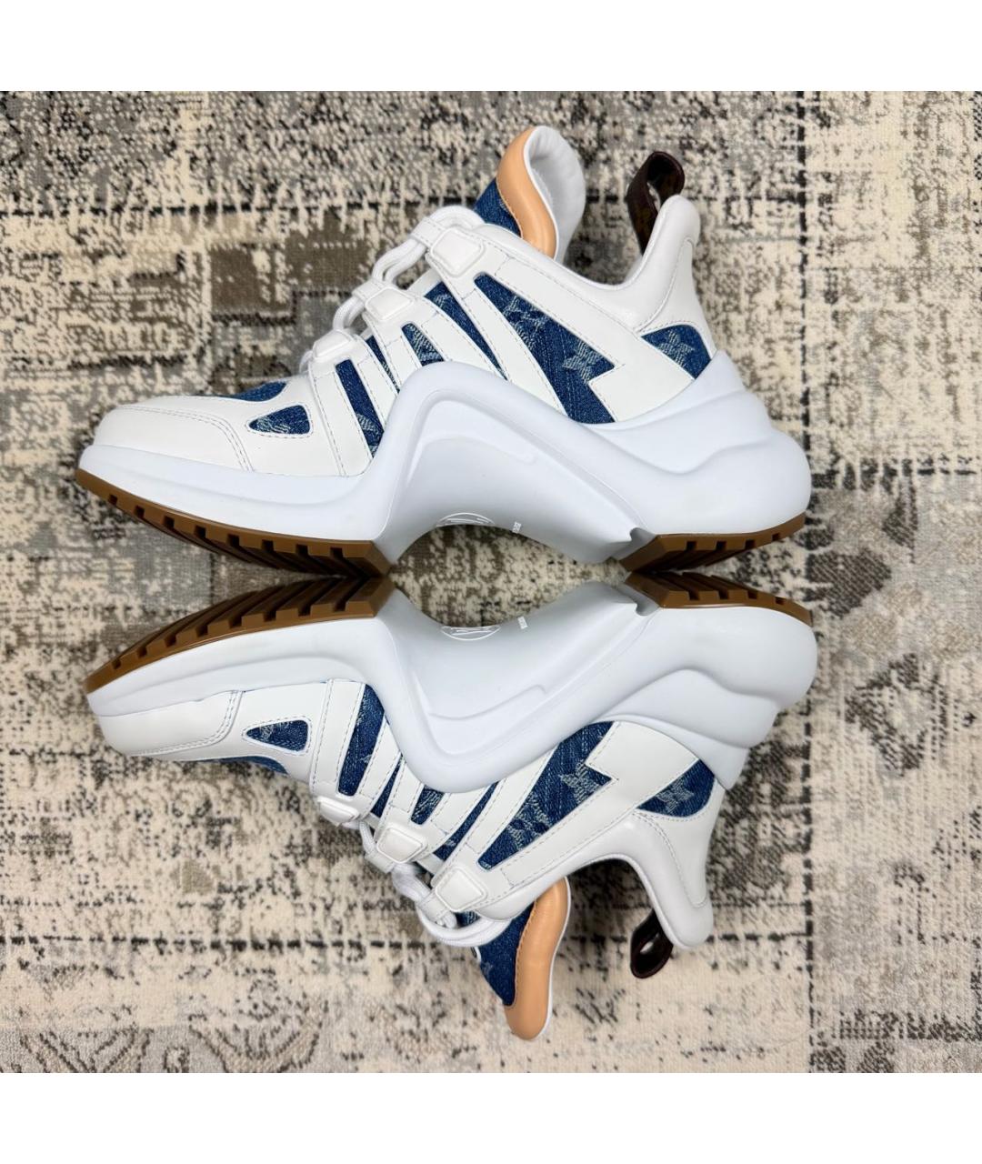 LOUIS VUITTON Белые кожаные кроссовки, фото 5