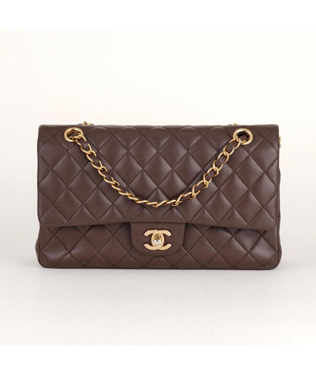 CHANEL Коричневая кожаная сумка через плечо, фото 9