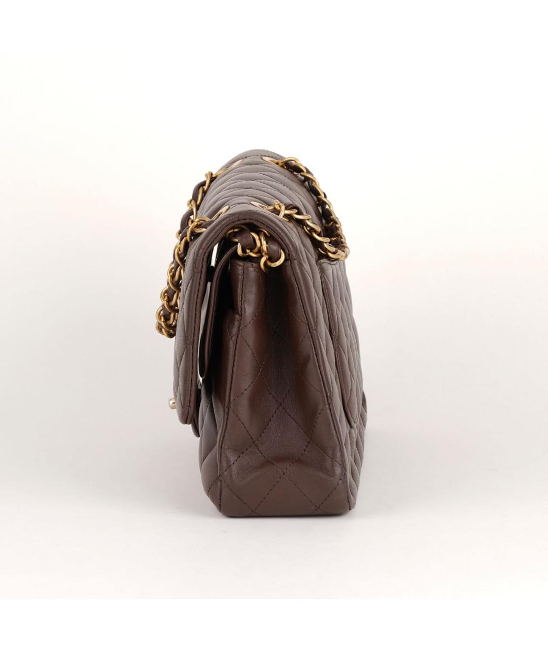 CHANEL Коричневая кожаная сумка через плечо, фото 5