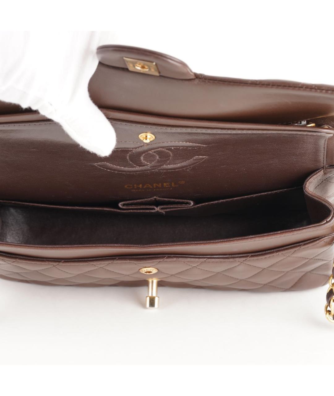 CHANEL Коричневая кожаная сумка через плечо, фото 7