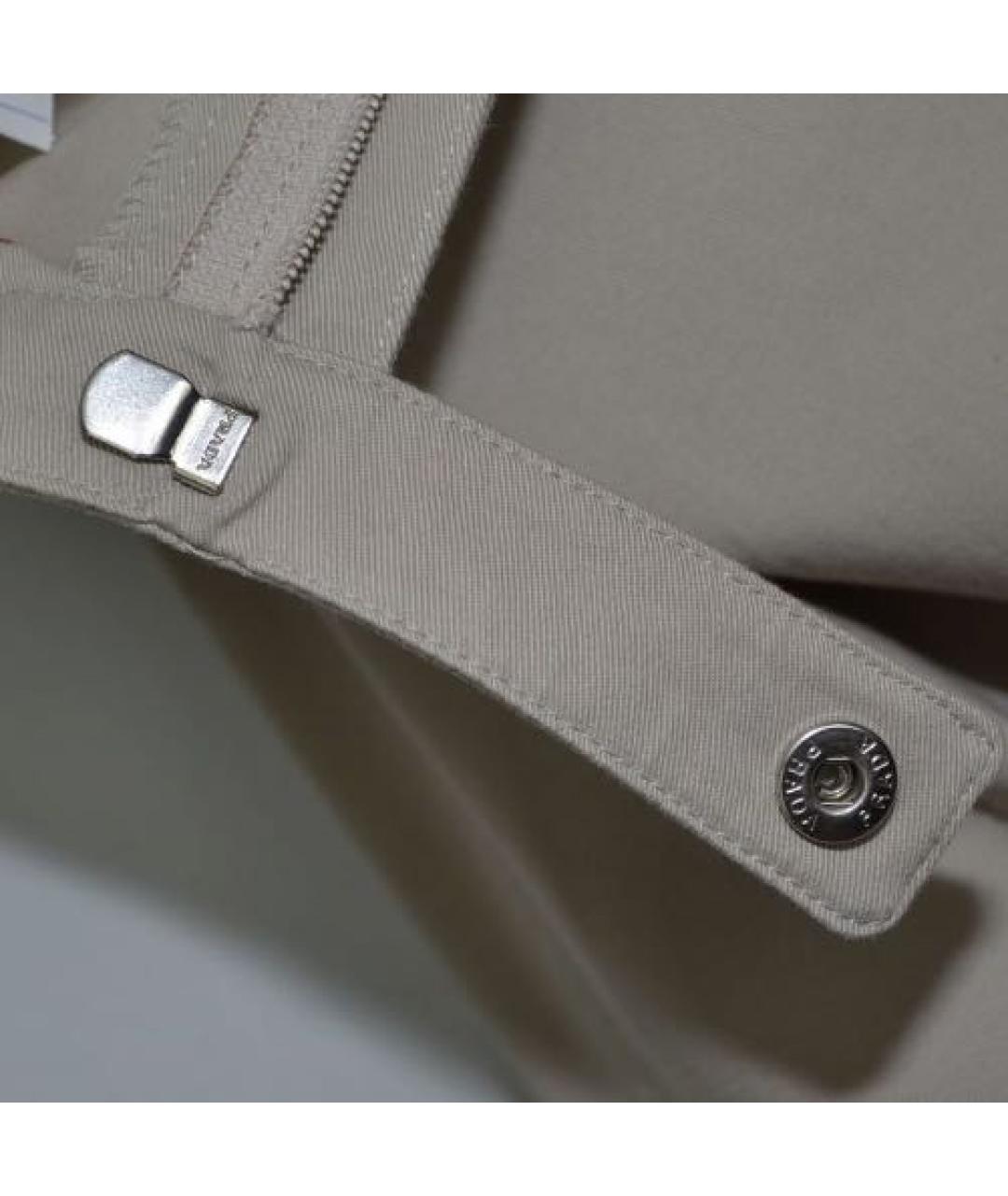 PRADA Бежевые хлопко-эластановые прямые брюки, фото 6