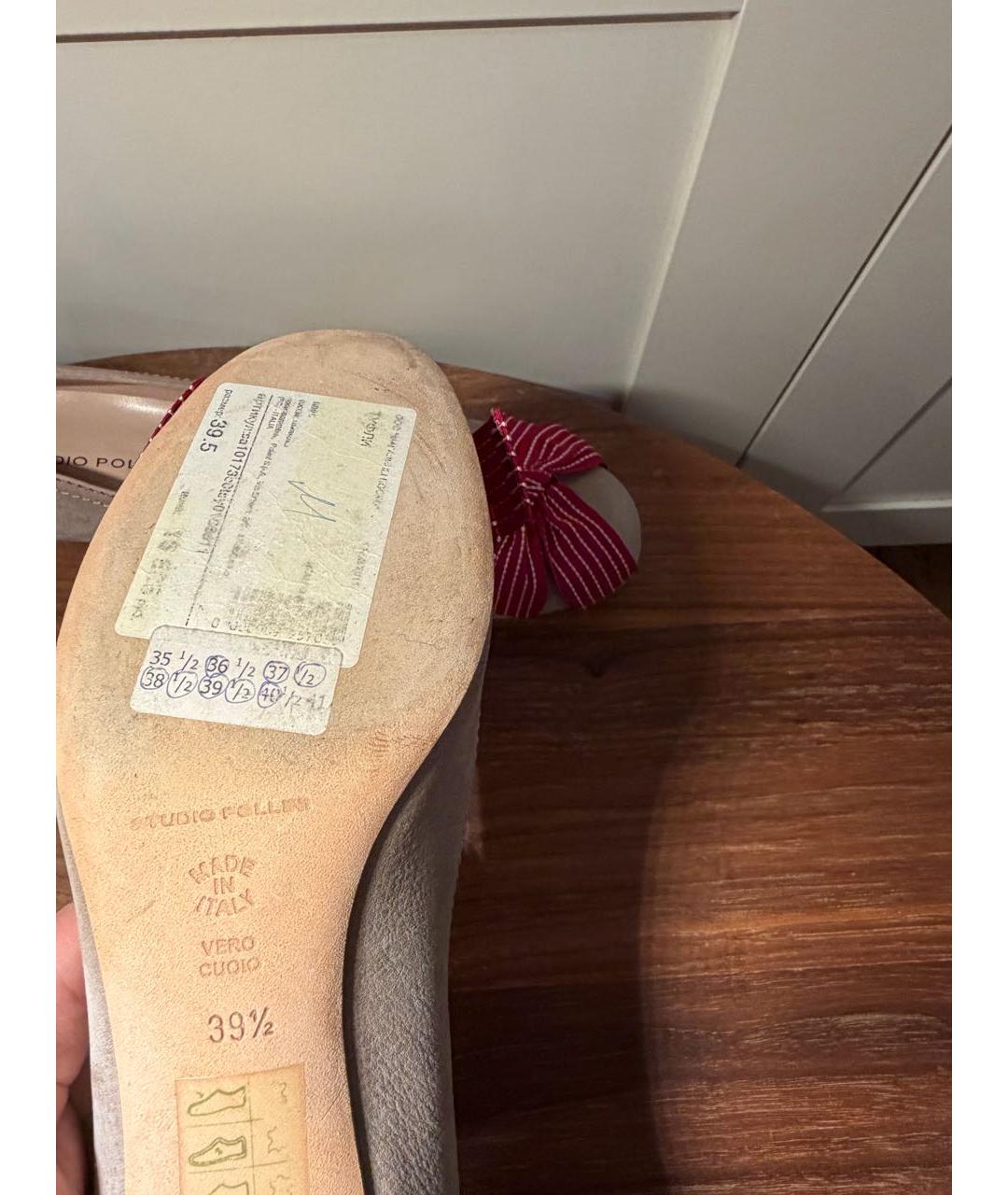 POLLINI Бежевые нубуковые туфли, фото 6