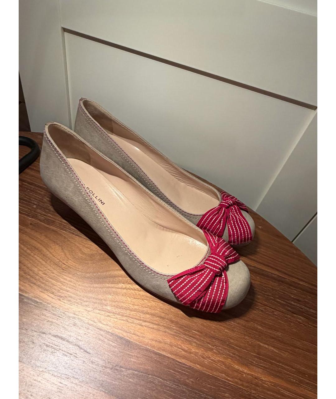 POLLINI Бежевые нубуковые туфли, фото 5