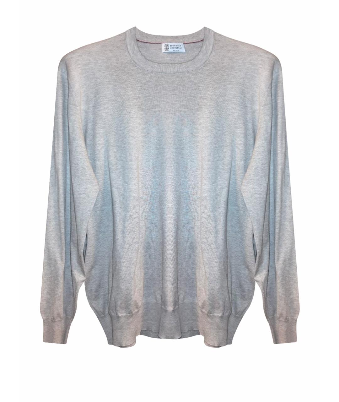 BRUNELLO CUCINELLI Бежевый хлопковый джемпер / свитер, фото 6