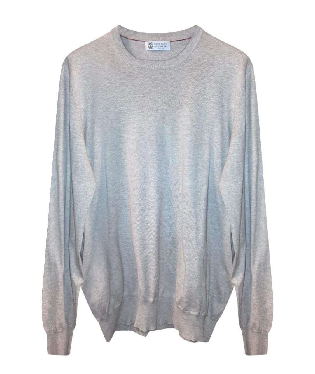 BRUNELLO CUCINELLI Бежевый хлопковый джемпер / свитер, фото 1