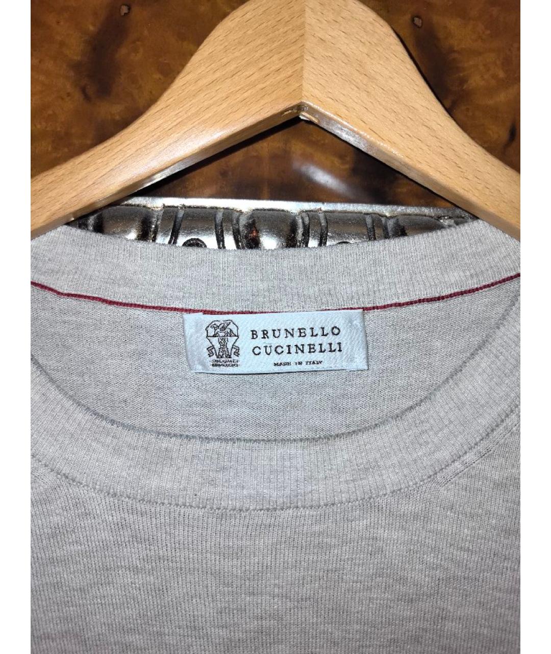 BRUNELLO CUCINELLI Бежевый хлопковый джемпер / свитер, фото 3