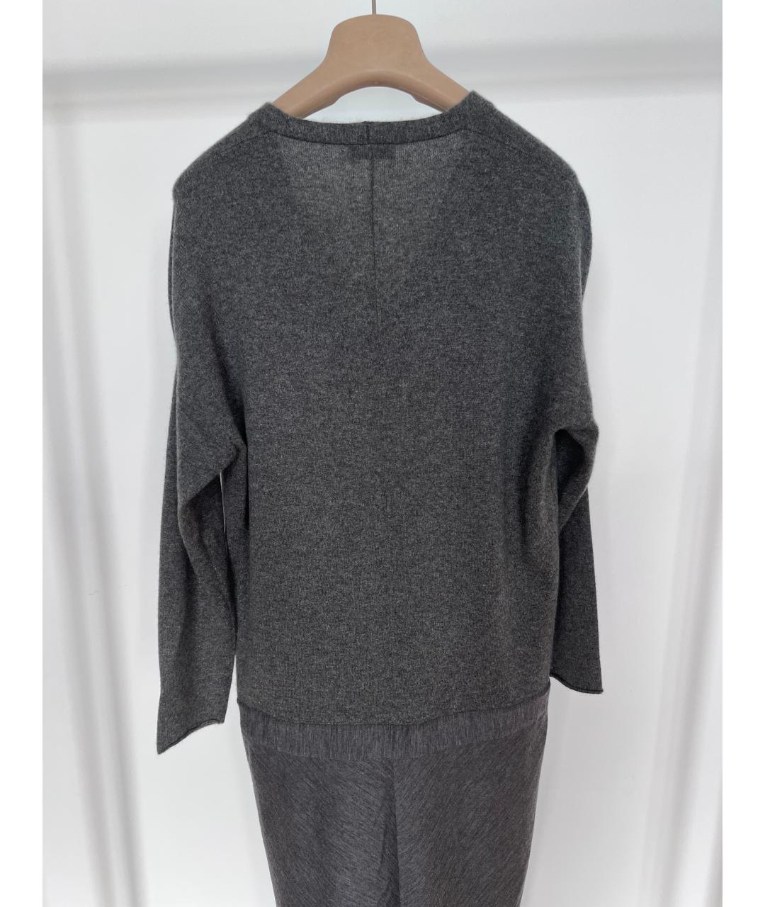 BRUNELLO CUCINELLI Серое кашемировое повседневное платье, фото 6