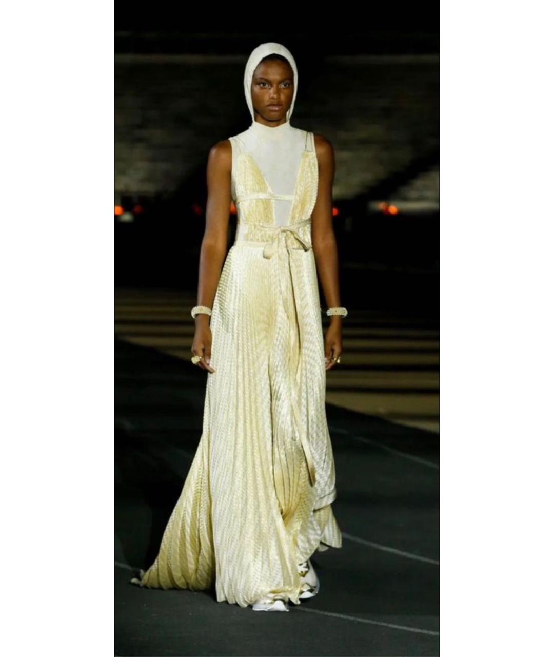 CHRISTIAN DIOR Золотое шелковое вечернее платье, фото 6