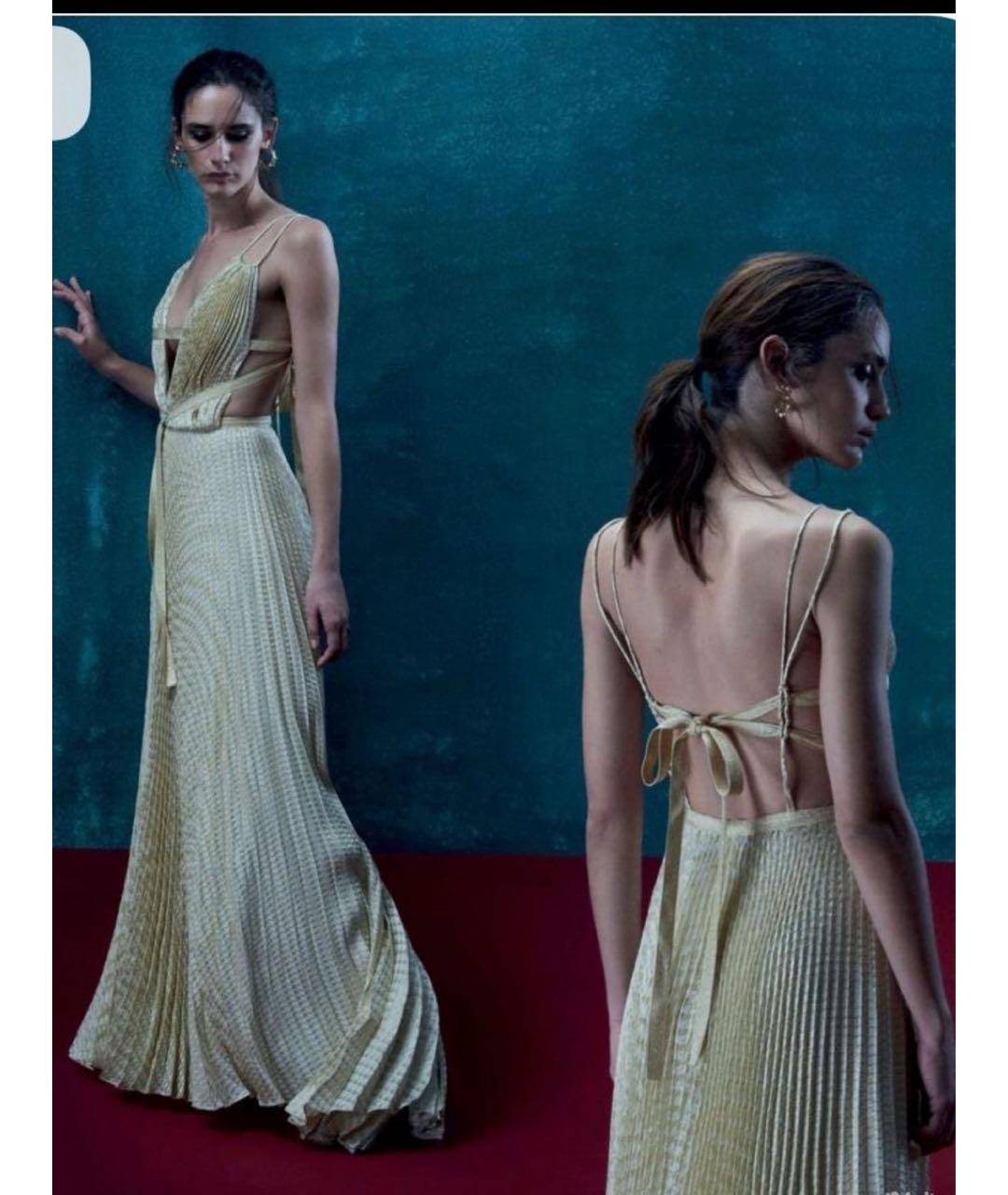 CHRISTIAN DIOR Золотое шелковое вечернее платье, фото 5