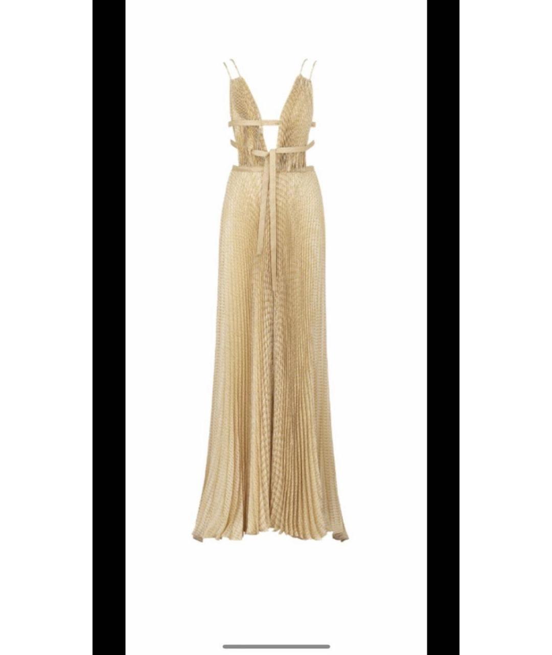 CHRISTIAN DIOR Золотое шелковое вечернее платье, фото 9