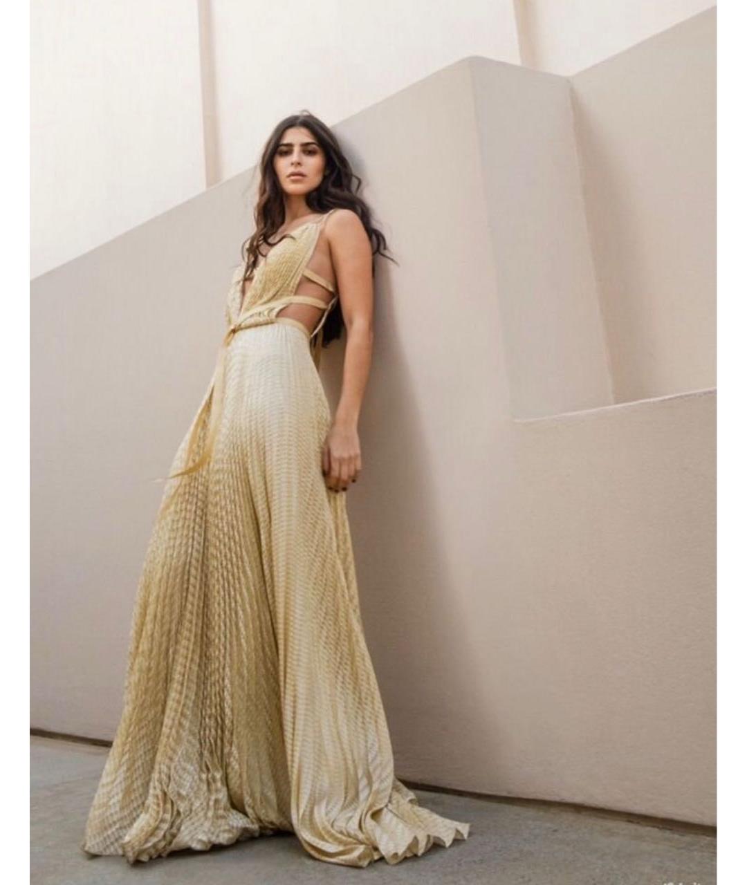 CHRISTIAN DIOR Золотое шелковое вечернее платье, фото 7