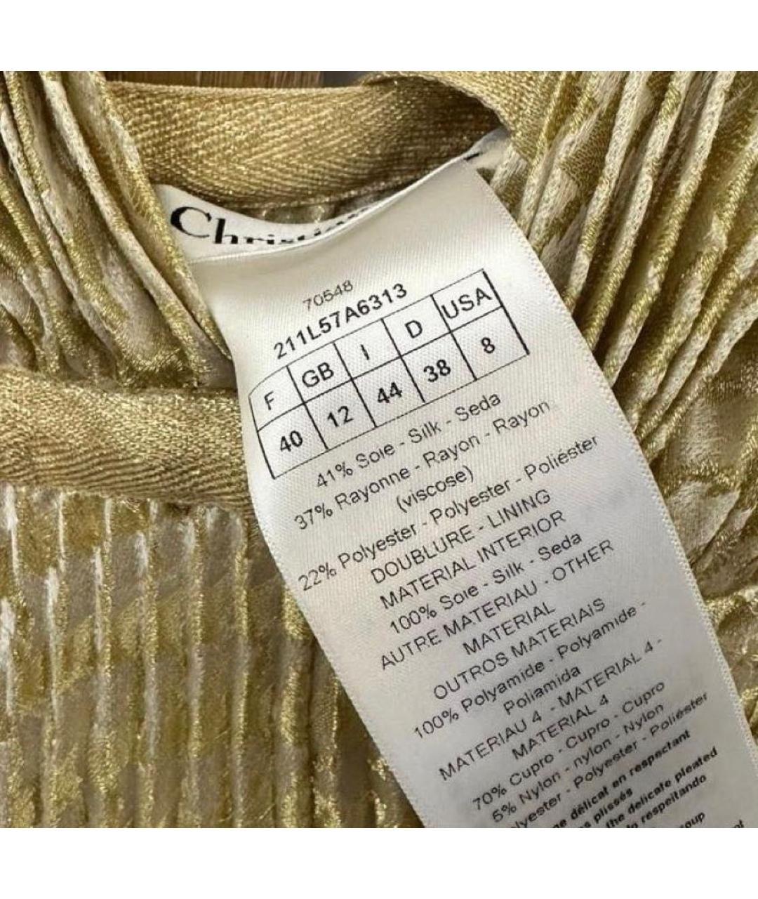 CHRISTIAN DIOR Золотое шелковое вечернее платье, фото 3