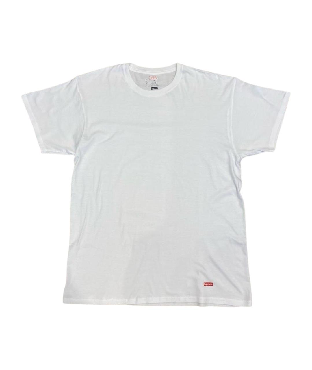 SUPREME Белая хлопковая футболка, фото 1