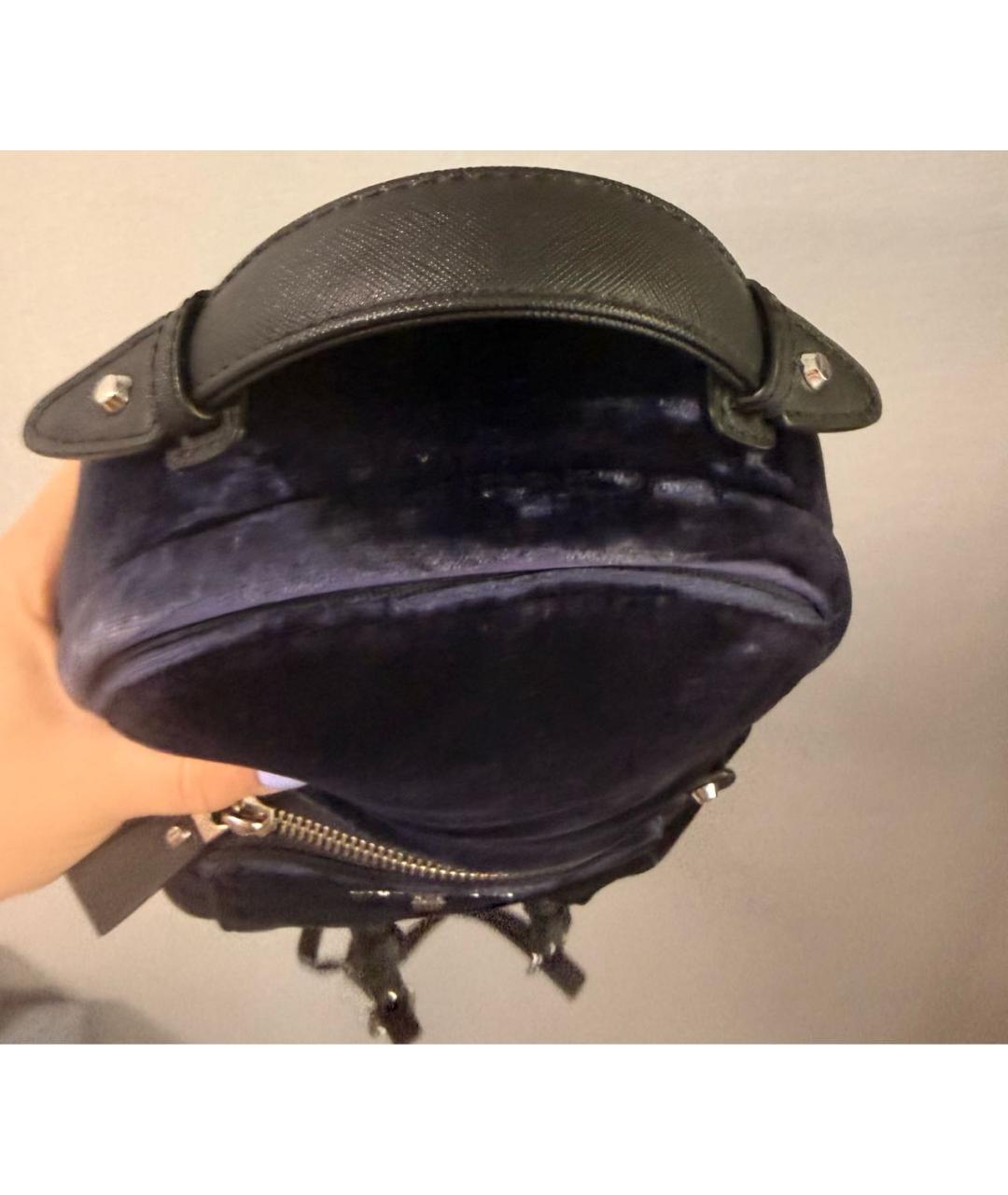 MICHAEL KORS Темно-синий бархатный рюкзак, фото 6