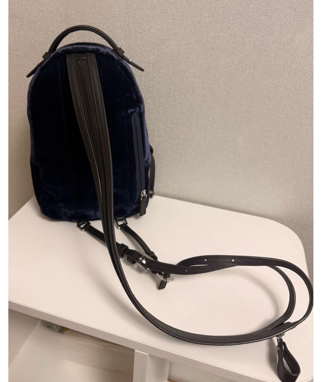 MICHAEL KORS Темно-синий бархатный рюкзак, фото 7