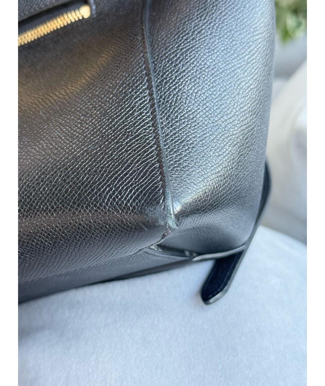 CELINE Черная кожаная сумка с короткими ручками, фото 5