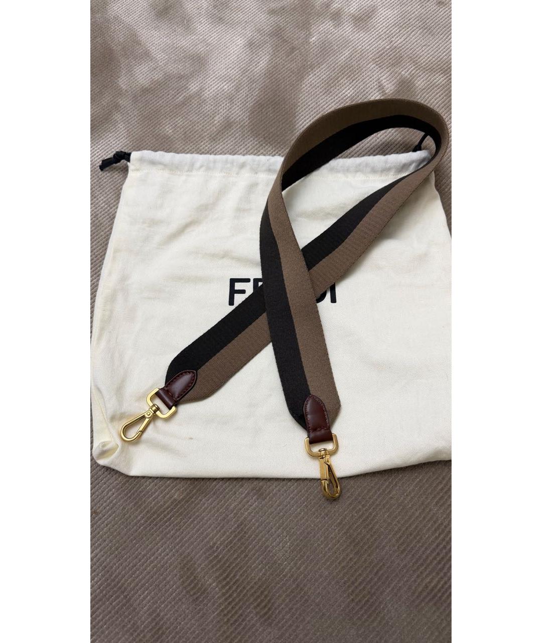 FENDI Бежевая жаккардовая сумка через плечо, фото 3