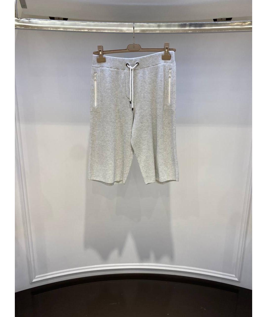 BRUNELLO CUCINELLI Серые хлопковые шорты, фото 3