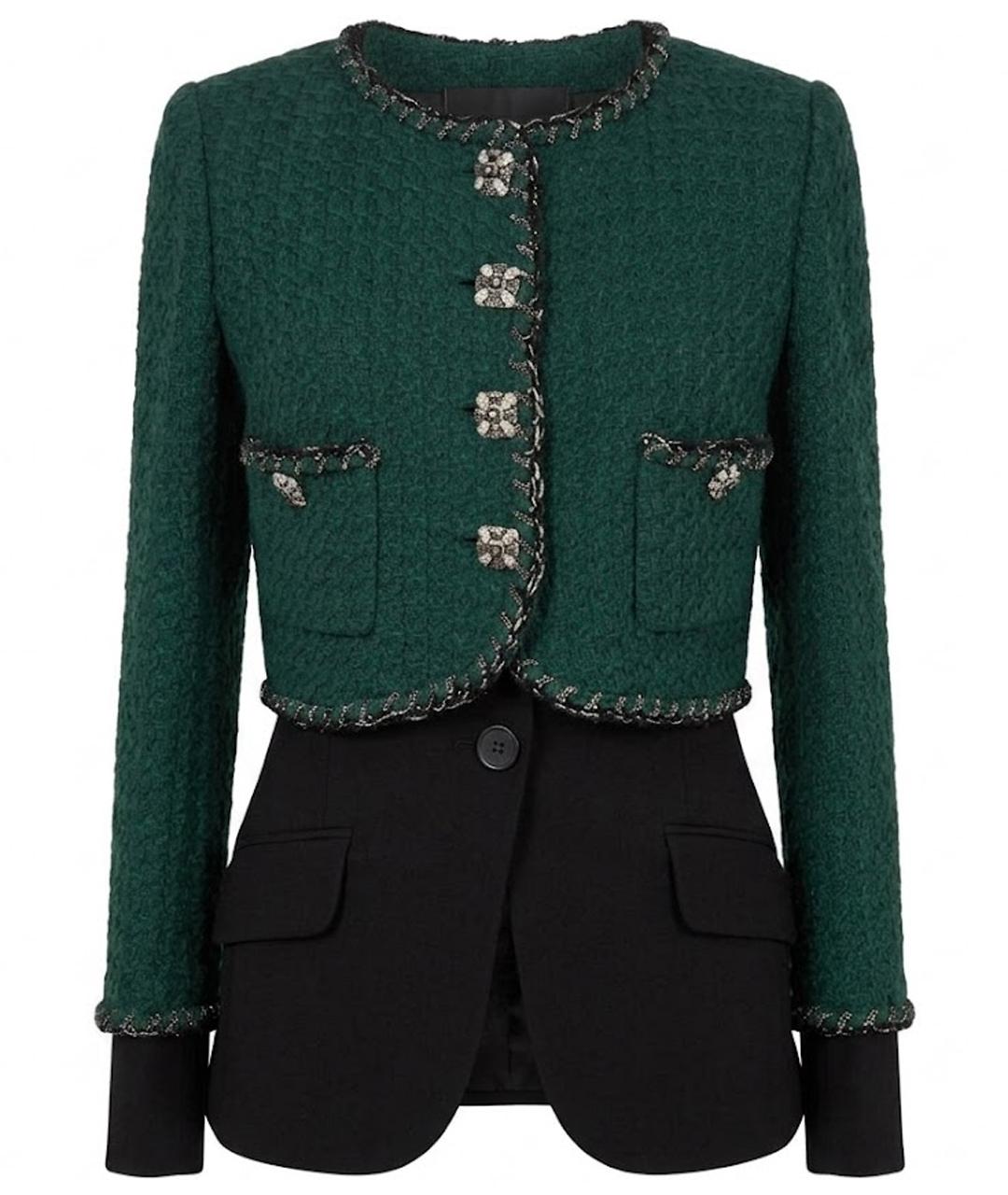 CHANEL Зеленый твидовый жакет/пиджак, фото 1