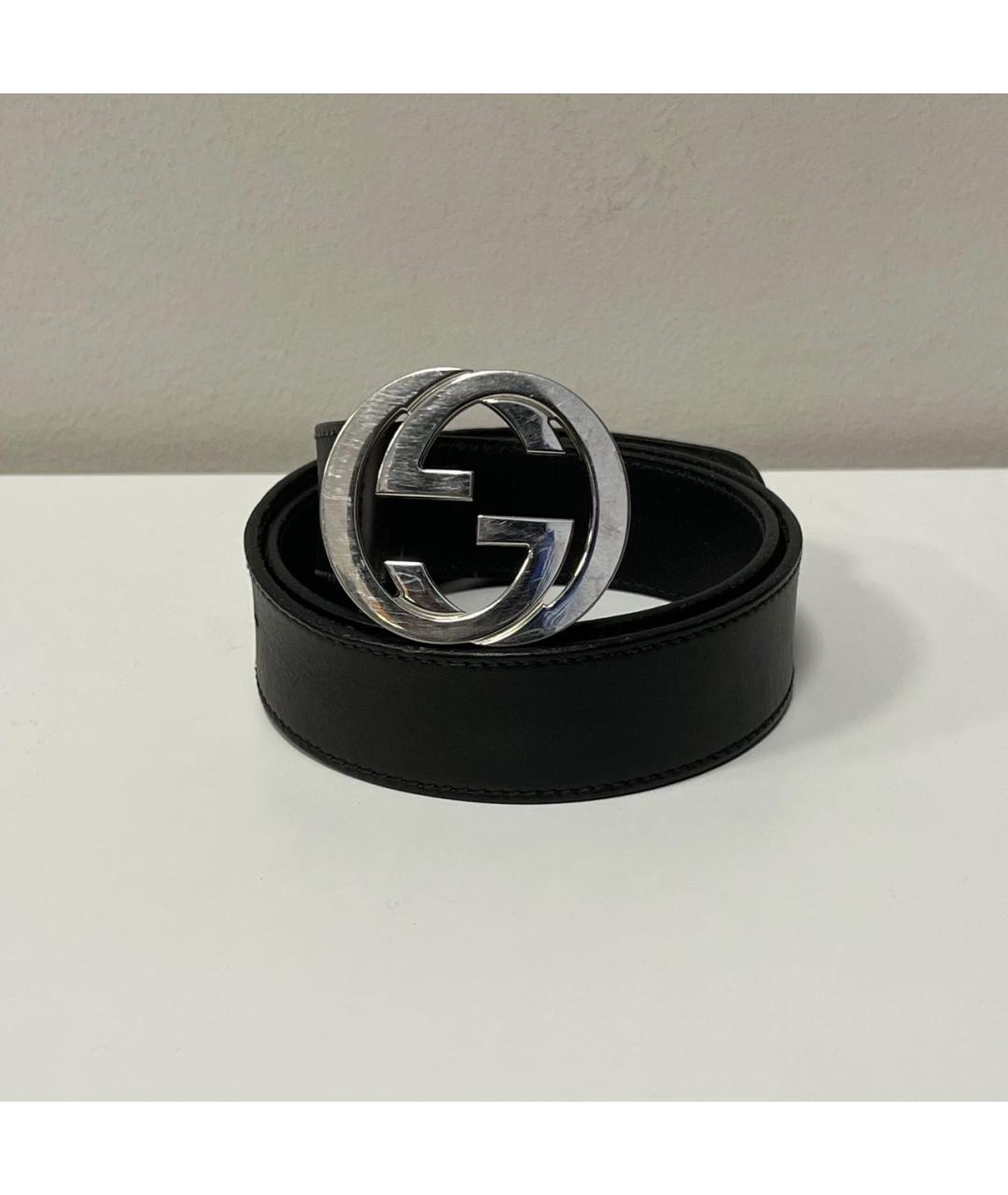 GUCCI Черный кожаный ремень, фото 2