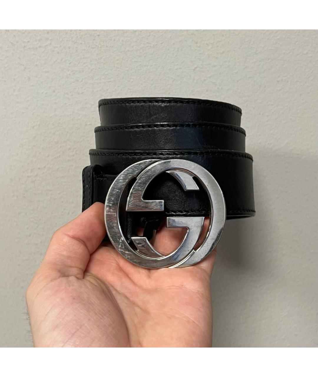 GUCCI Черный кожаный ремень, фото 4