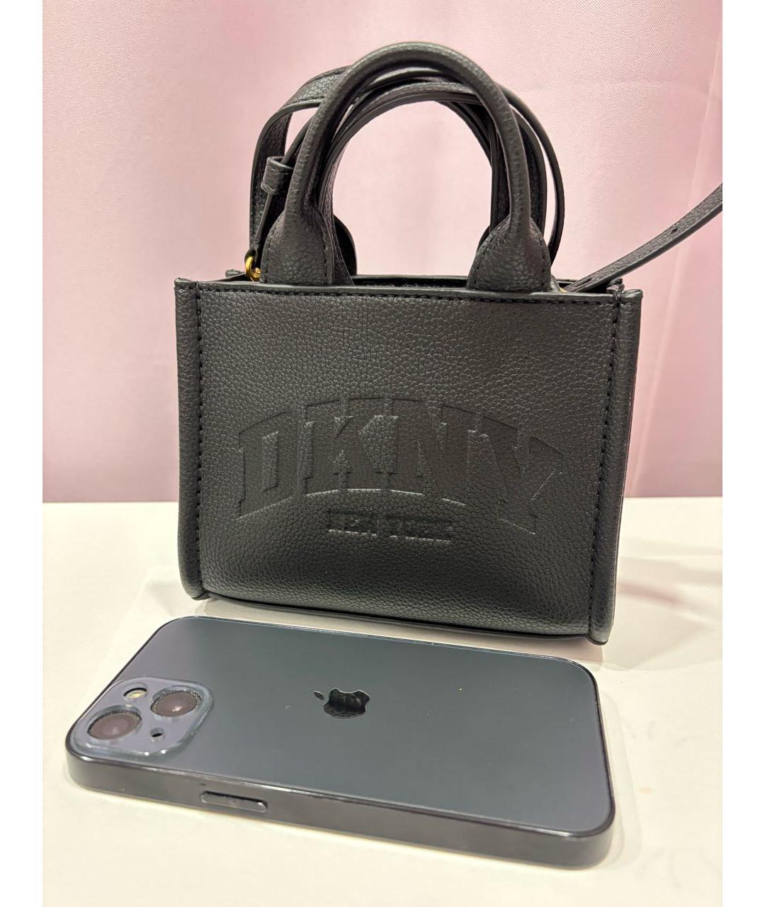 DKNY Черная сумка тоут из искусственной кожи, фото 6