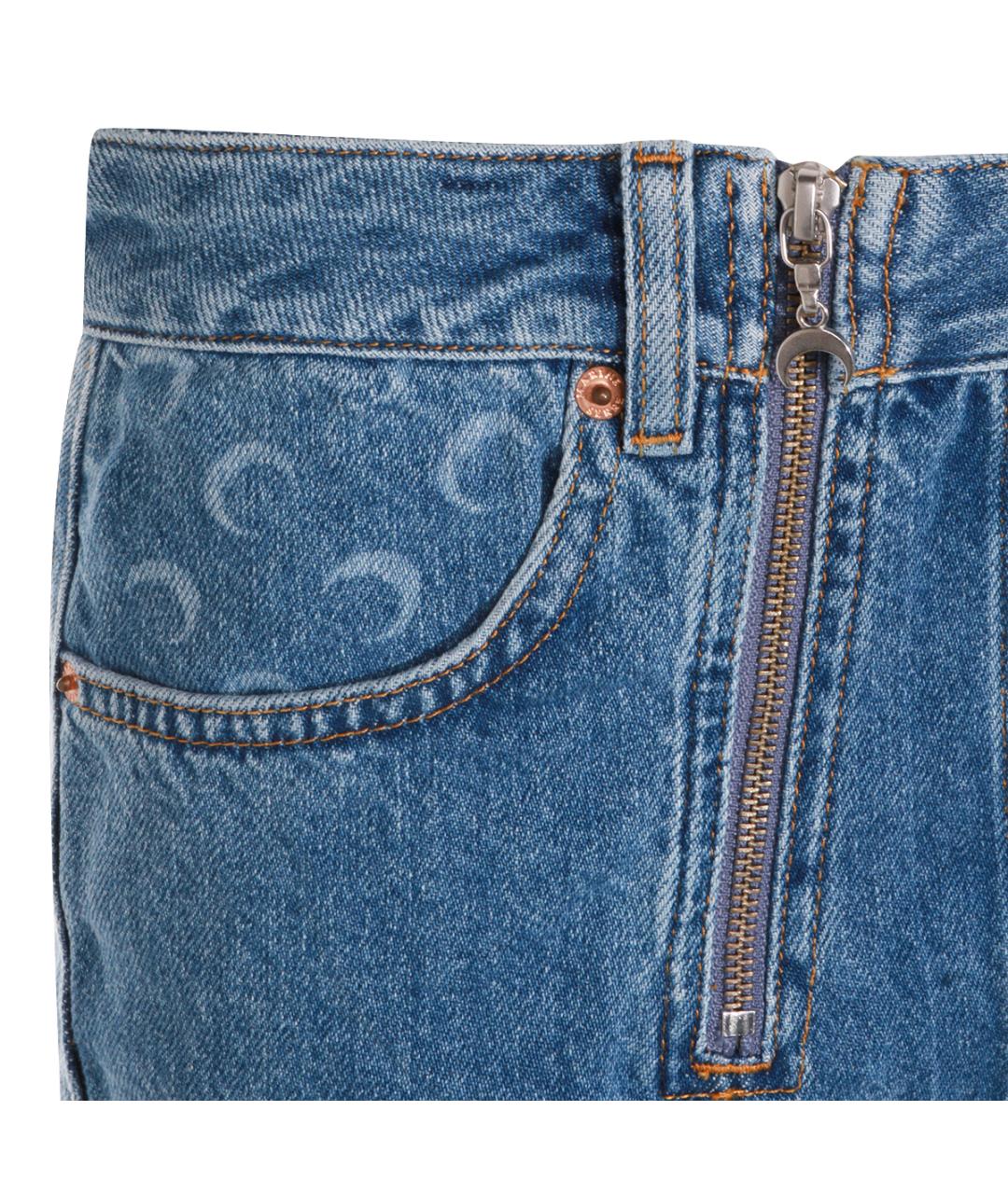 MARINE SERRE Синяя хлопковая юбка мини, фото 3