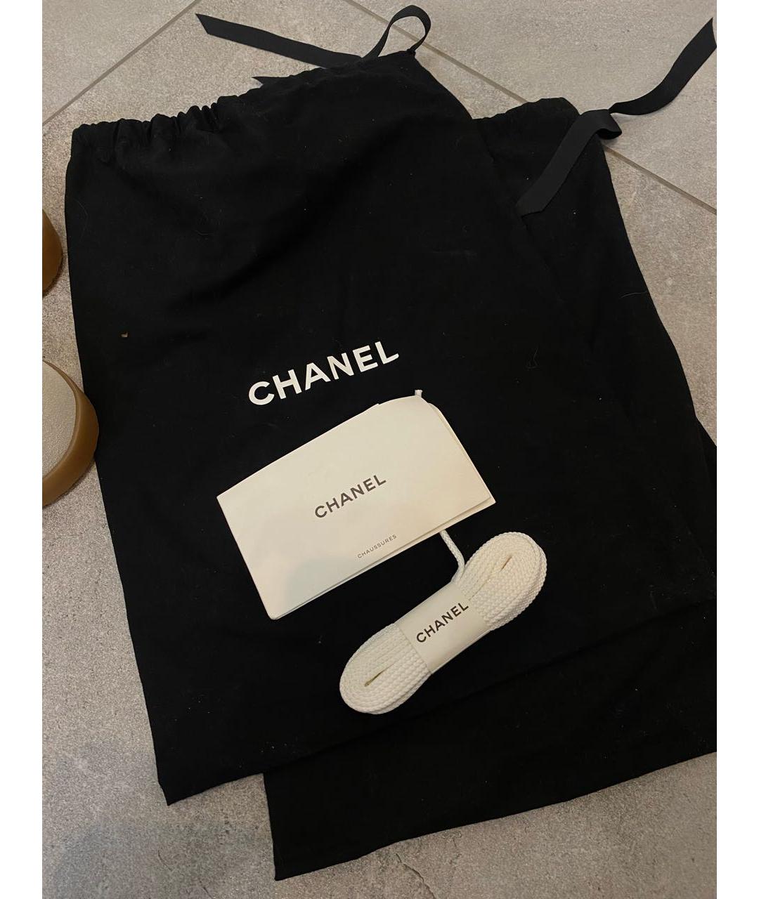 CHANEL Белые кожаные кроссовки, фото 6